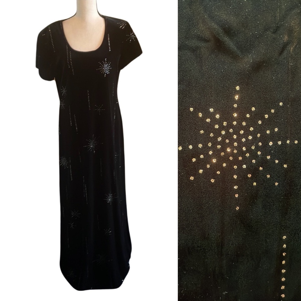 Elegant Black Dress with Gold Accents
